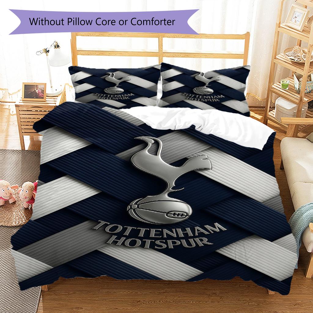 Tottenham Logo  Bedding Quilt Set Quilt Cover Pillowcase Home Decoration Birthday Gift (1 * Duvet Cover + 2 * Pillowcase, Without Core)