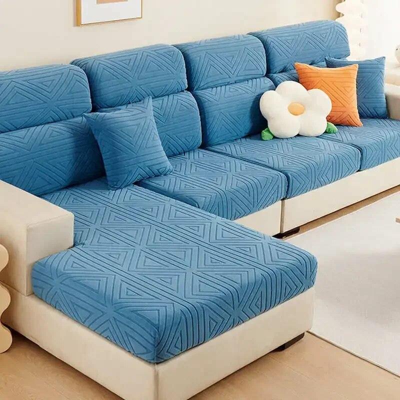 

Геометрический жаккардовый флисовый двухместный диван, матрас, секционный угловой диван, наволочки для домашнего отеля Backrest Cover S