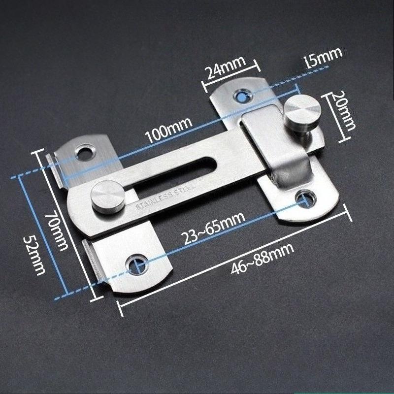 1SET Thickened stainless steel door buckle latch 90 degree sliding door lock Household pet cage door bolt Right angle lock