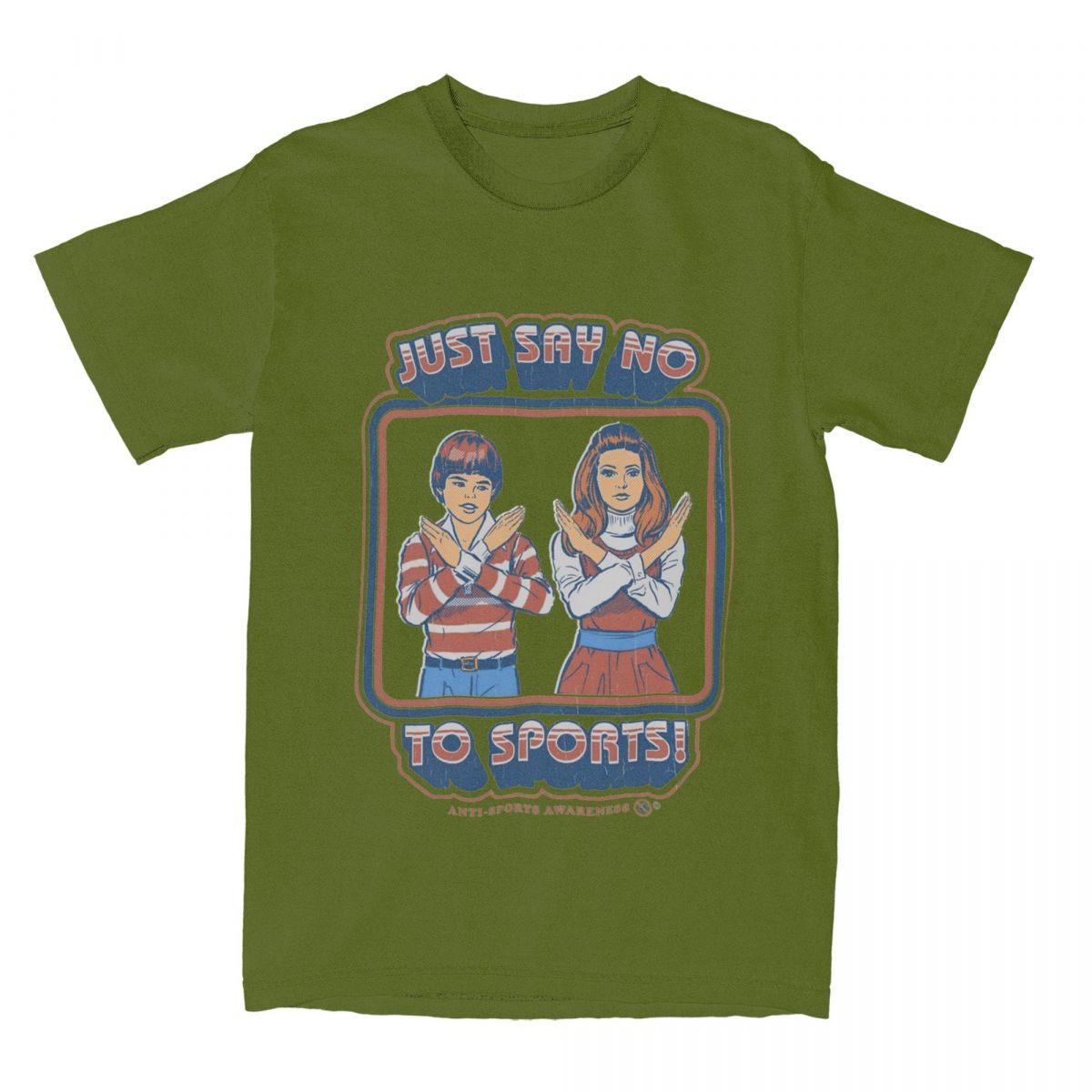 Men Women s Vintage 70s 80s Say No To Sports T Shirt Apparel Anti Sport Awareness Cotton Tops T-shirt Awesome Tees Summer 4XL