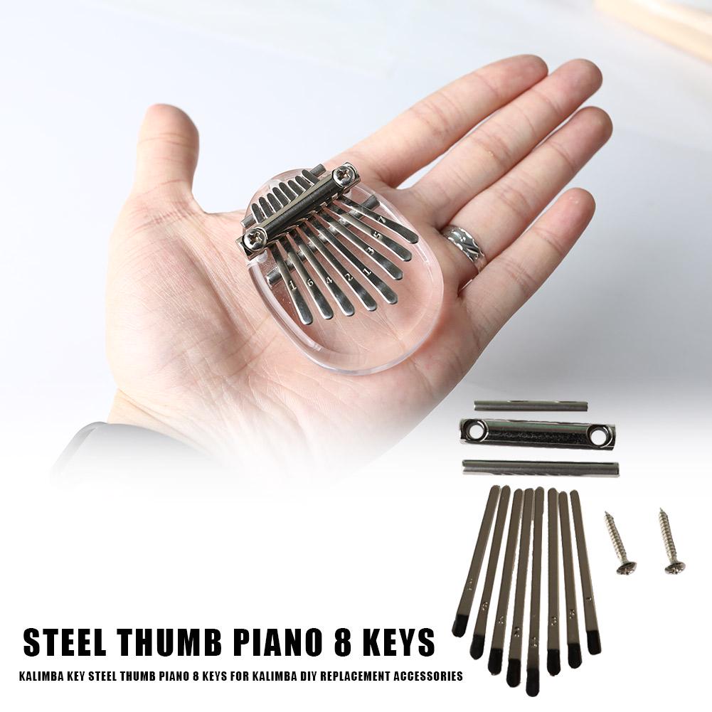 8 Keys Kalimba DIY Set Thumb Piano Keyboard Lettering Stenciled Scale Identification for Musical Instrument Replacement Parts
