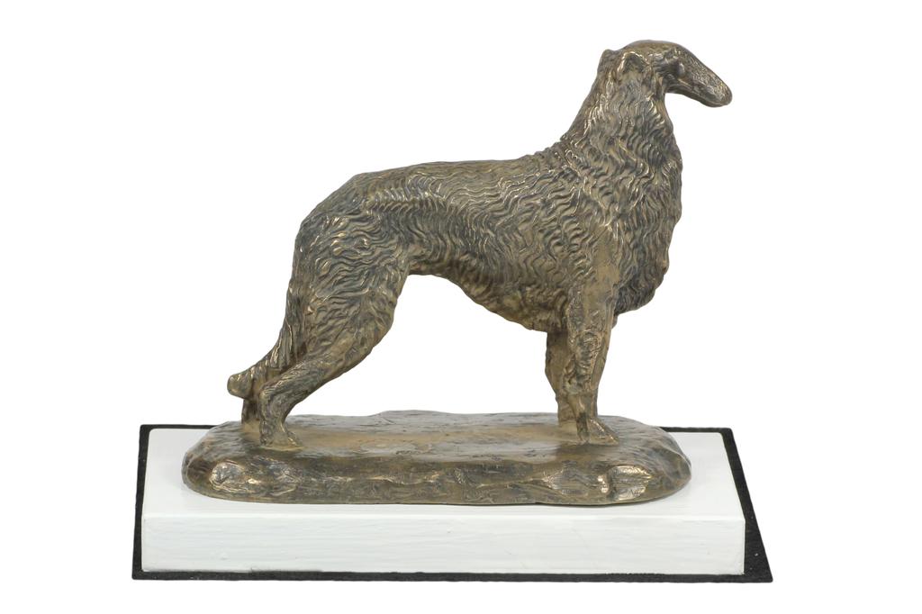 Borzoi, Russian Hunting Sighthound, Russian Wolfhound IV - Dog Figurine, Figure On a White Base, Trophy for Art-Dog Dog Show Exhibition