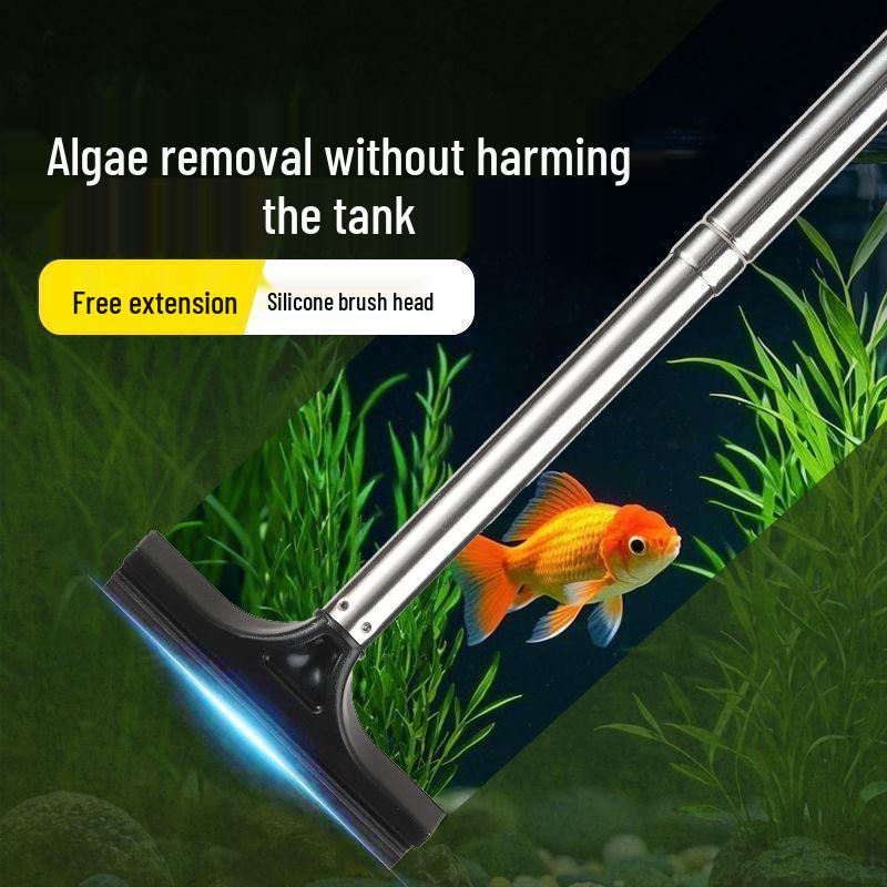 

Long-Handle Algae Scraper: Gentle Fish Tank Cleaning Tool 1 Replacement Head
