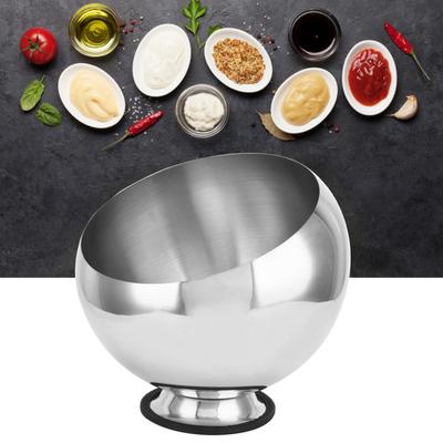 Buffet-Saucenschale Gewürzschale Edelstahl Hot Pot Restaurant Gewürzbehälter Saucentopf mit Boden Silber Schreibtischschale
