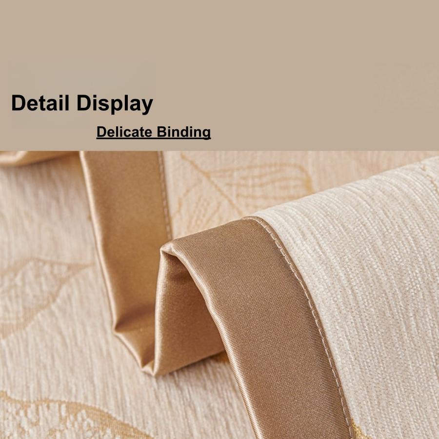 [Heavy Non-Slip Sofa Protector] Luxurious Shiny Leaves Jacquard Chenille Sofa Cover With Decorative Stitching, Thick, Sofa Towel