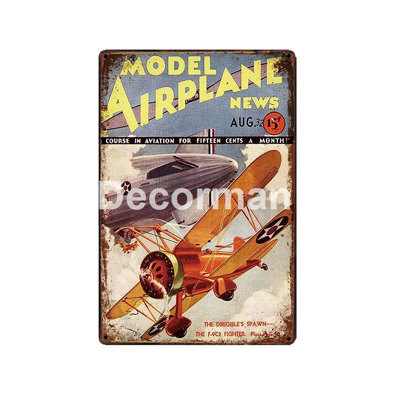 [ DecorMan ] Fighter US ARMY TroopsMetal Signs Airplane Decor LT-1988