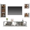 5 pc TV Cabinet Set Concrete Grey Engineered Wood