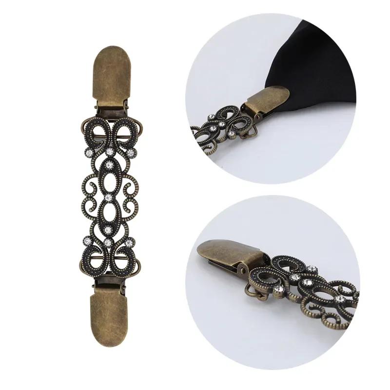 Sweater Cardigan Clip Duck-Mouth Flexible Beaded Pearl Pin Brooch Shawl Shirt Collar Buckles For Clothing Decoration