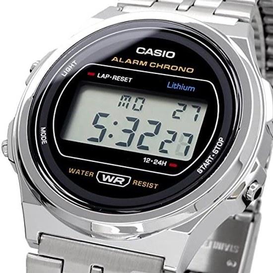 CASIO Standard Vintage Wristwatch Watch Unisex Classic Quartz Digital Metal Silver Black A171WE-1A
