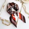Summer New Flower Printing Scarf Simulation Silk 71cm Small Square Scarf Simple and Versatile Sun Protection Professional Scarf Women