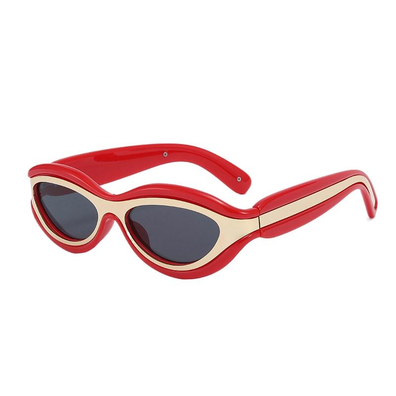 JYL Round Punk One-Piece Sunglasses Women Luxury Vintage Stylish / T1105