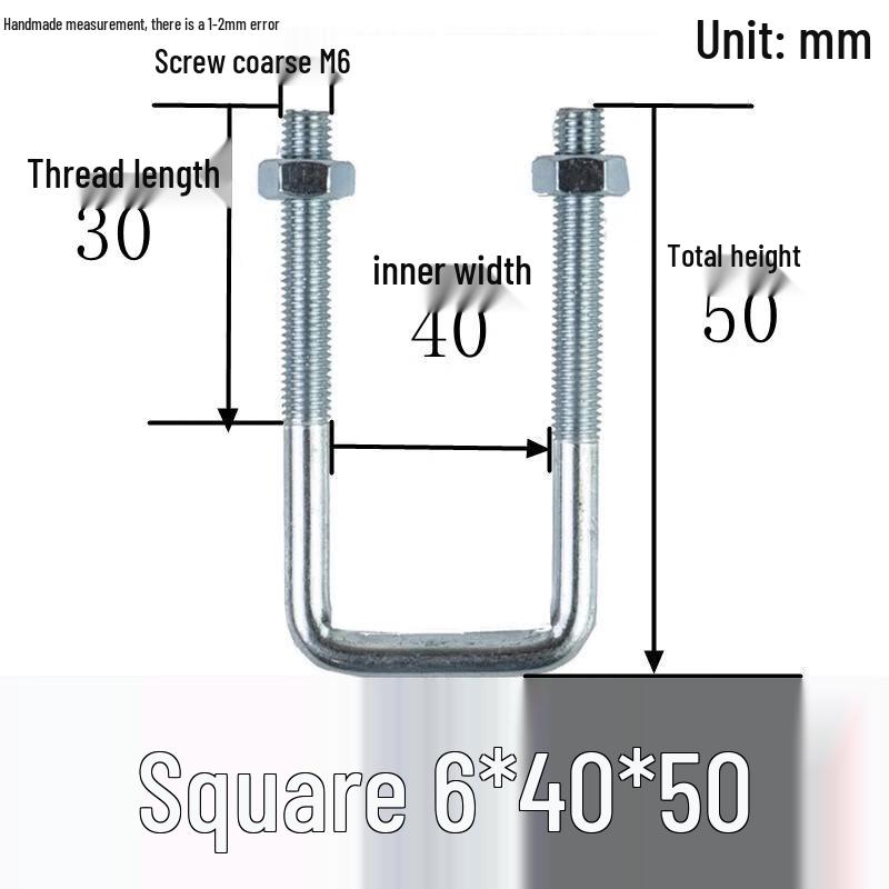 Galvanized Right-Angle Square Bolt U-Clamp