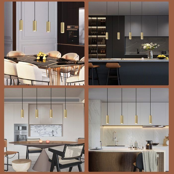 Lampe suspendue - NETTLIFE - Modèle 170x60 - 4x GU10 - Métal noir - Scandinave/Moderne