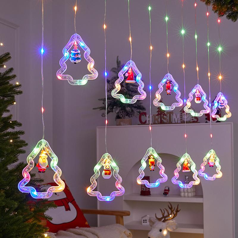 Christmas Decoration Atmosphere Lights Star Christmas Tree Round Colorful Curtain Lights Surprise Party Hotel Creative Decoration Lights