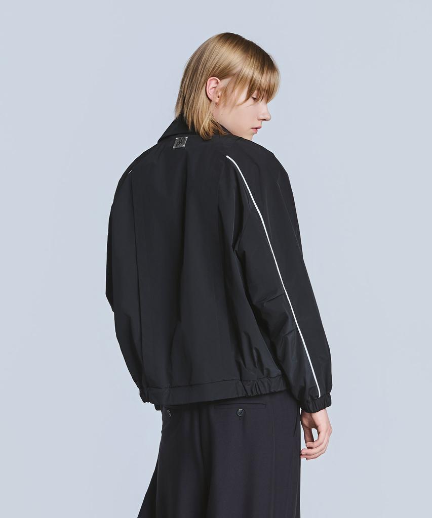 Ten Past Seven Contrast Piping Blouson Jacket - Black