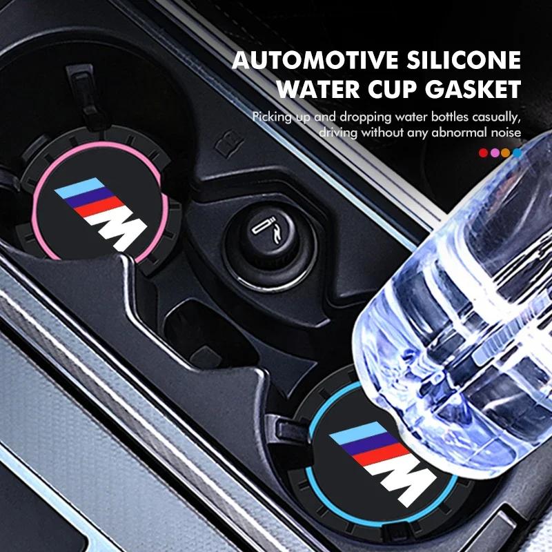 LNMAT1 Car Sticker Car Silicone Anti-Slip Pad Coaster Water Cup Holder Mat Accessories For BMW E30 E34 E36 E39 E46 E52 E53 E60 E61 E62