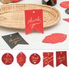 50PCS Gold Stamping Paper Gift Tags Thank You Hang Label Christmas Box Decor Black Red White Birthday Party Supplies DIY Access