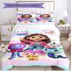 3pcs Duvet Cover Set (1*Duvet Cover + 2*Pillowcase, Without Core), Gabby's Dollhouse Print Soft All‑Season Bedding Set, Home Bedroom Decor Gift