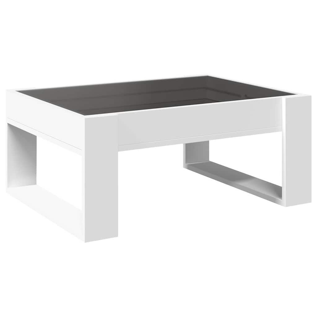 Stolik Kawowy Z Led Infinity, Biały, 70X53X30 Cm