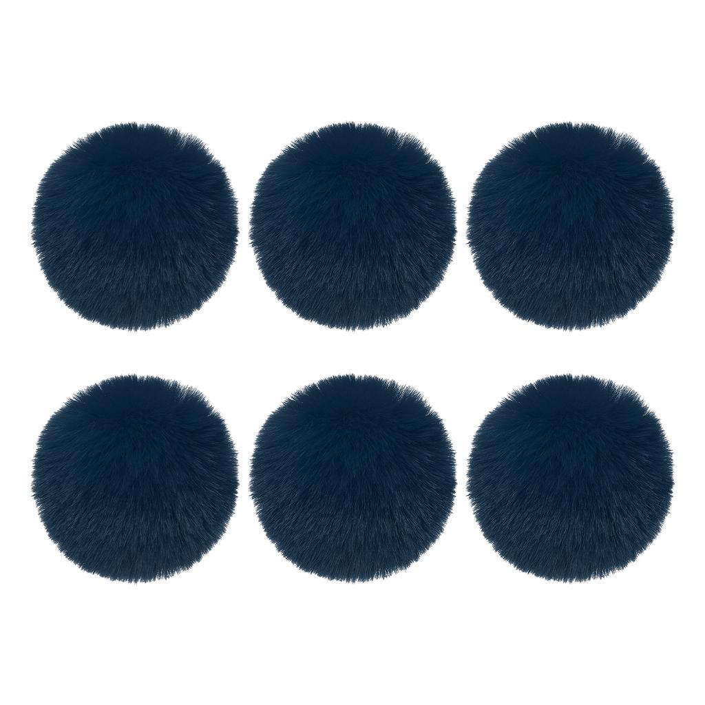 Faux Fur Pom Poms for Hats 6Pcs Fluffy Soft Fur Poms Balls with Elastic Loop for Keychain Knitting Hats DIY Gloves Bag Christmas