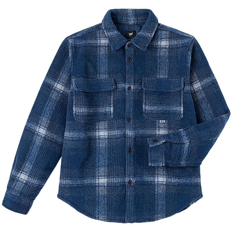 Lee Men s 2025 Winter Comfort Fit Brushed Plaid Long-Sleeve Shirt M