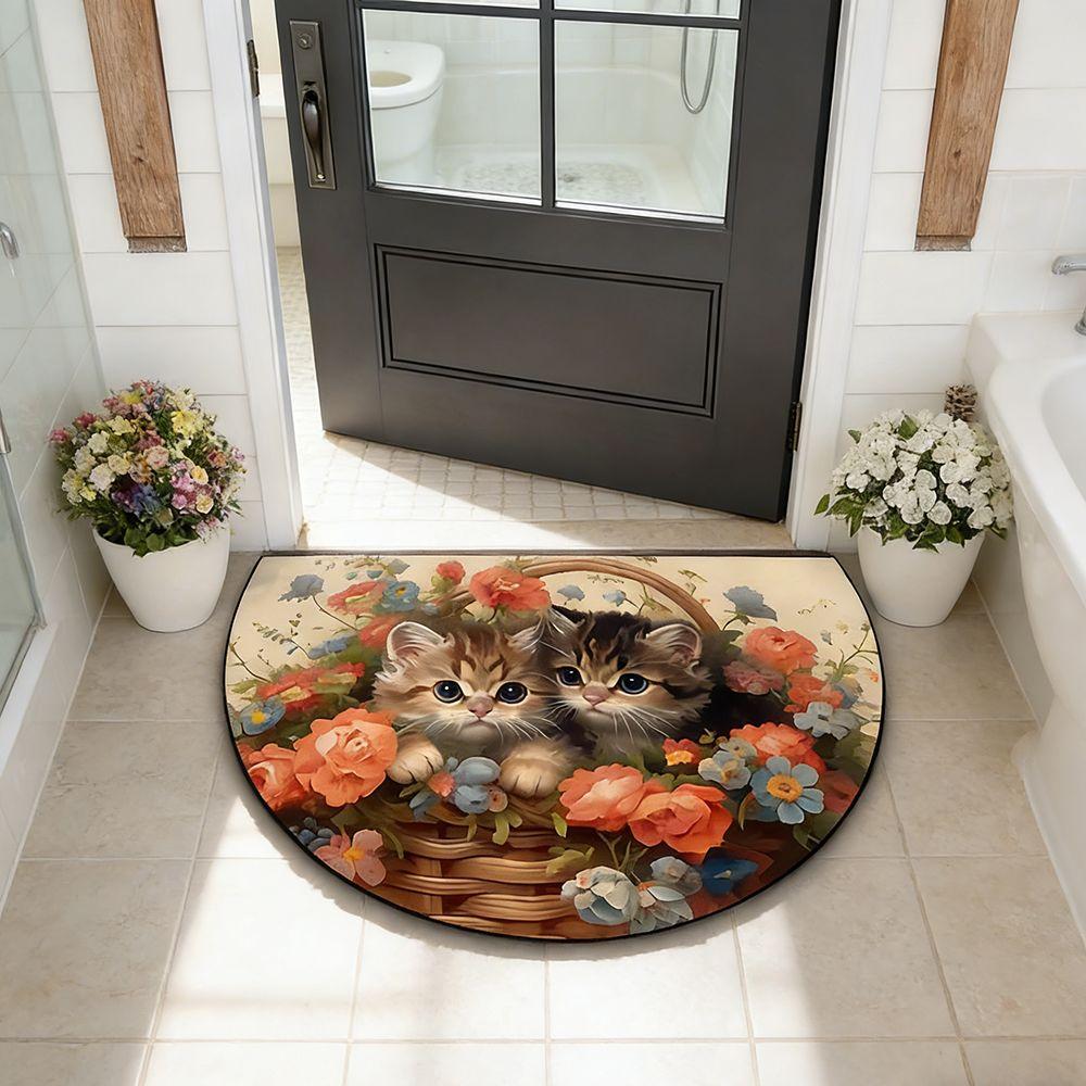 Dog Cat Absorbent Mat Cartoon Animal Cat Floor Mat Creative Bathroom Mat  Kitchen