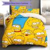 The Simpsons Cartoon Poster Pattern Bedding Home Decoration Birthday Gift ( 1 Duvet Cover + 2 Pillowcase, Without Core),fan Merchandise.