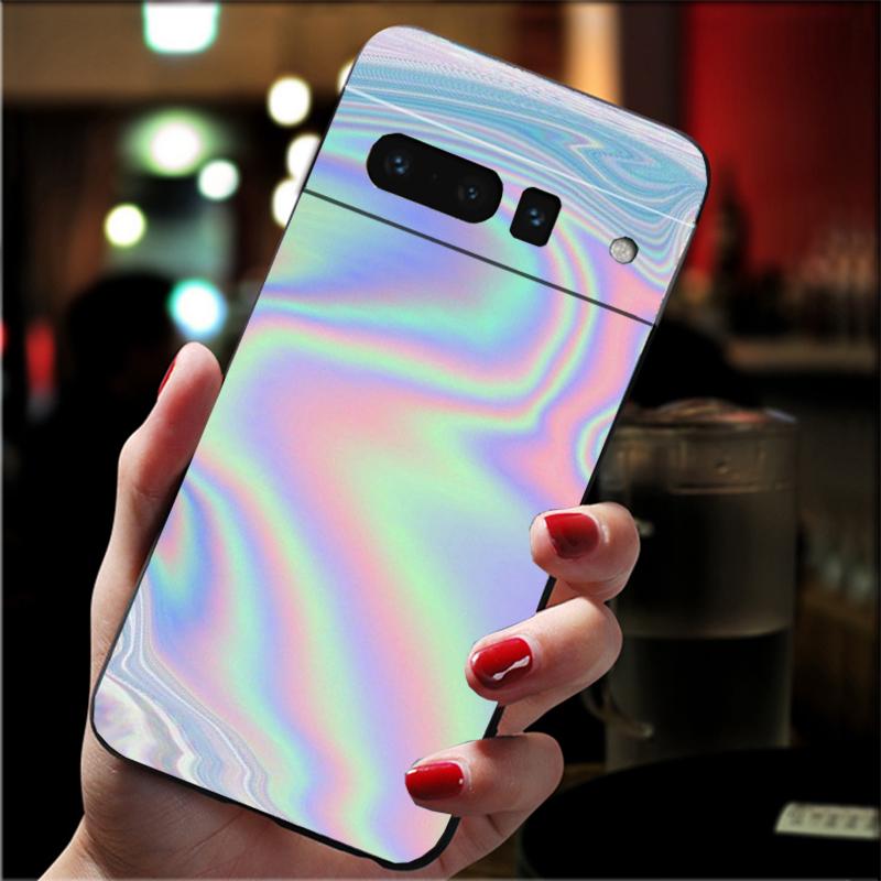 Phone Case For Google Pixel 10 9 Pro XL 9A 8 7 6 Pro Pixel 8A 7A 6A Pixel 8 7 6 5 Iridescent Holographic Blue pink