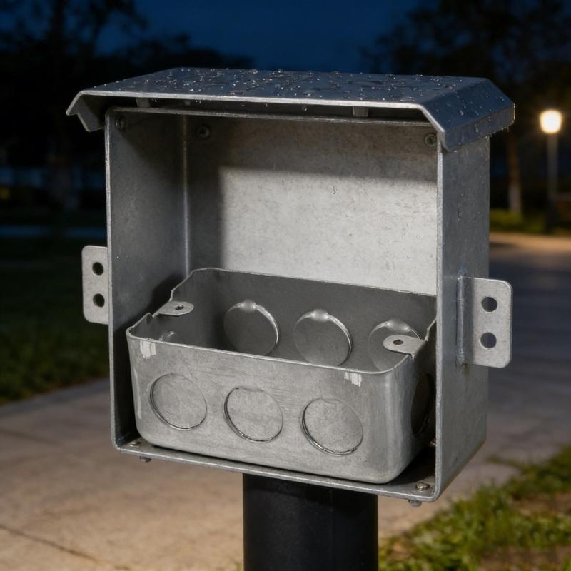 US Standard Metal Outlet Box with Galvanized Irons Construction Precise 81mm Screw Spacing and Corrosion Resistance