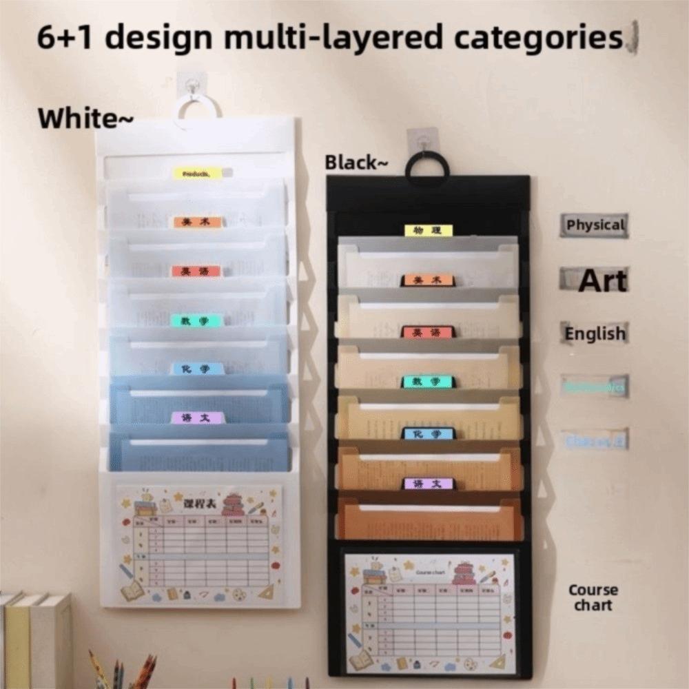 Large Capacity File Organizer 6 Pockets File Storage Bag Portable Hanging File Folders  Office