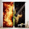Set Of 2 Guitar Curtains Rock Music Hip Hop Hippie Flame Suitable Bedroom Living Room Dining Bathroom Curtain For Made Polyester