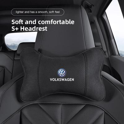 Autostoel Hoofdsteun Zacht Suede Neksteun Voor VW Golf Amarok T5 Phaeton GTI Teramont Passat b6 Auto Interieur Accessoires sleutelhanger QP9 fshr4
