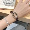 Vintage Watches for Women Sparkly Zircons Crystals Wrist Watch Water Resistant Leather Strap Quartz Watches Roman Retro Relojes