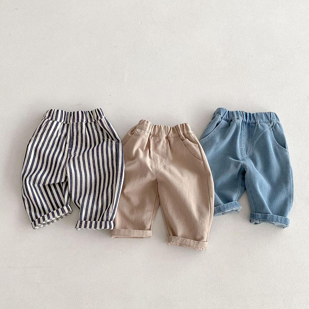 Children's Patch Casual Pants 1-5 Years Old Children's Clothing Boys' Fashion Striped Pants