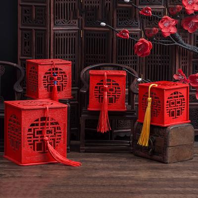 Fashion Ornaments Festival 2Pcs Xi Out Chocolate Hollow Candy Sweet Letter Box Chinese Wedding Party Favors