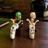 Resin Skeleton Decor Halloween Riding Motorcycle Figurine, Gothic Spooky Statue for Home Atmosphere Prop Garden, Biker Skull Desk Shelf, Unique