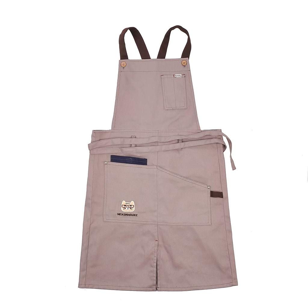 Maekakedo Nekozawa Katsuragi material apron GY front-tied