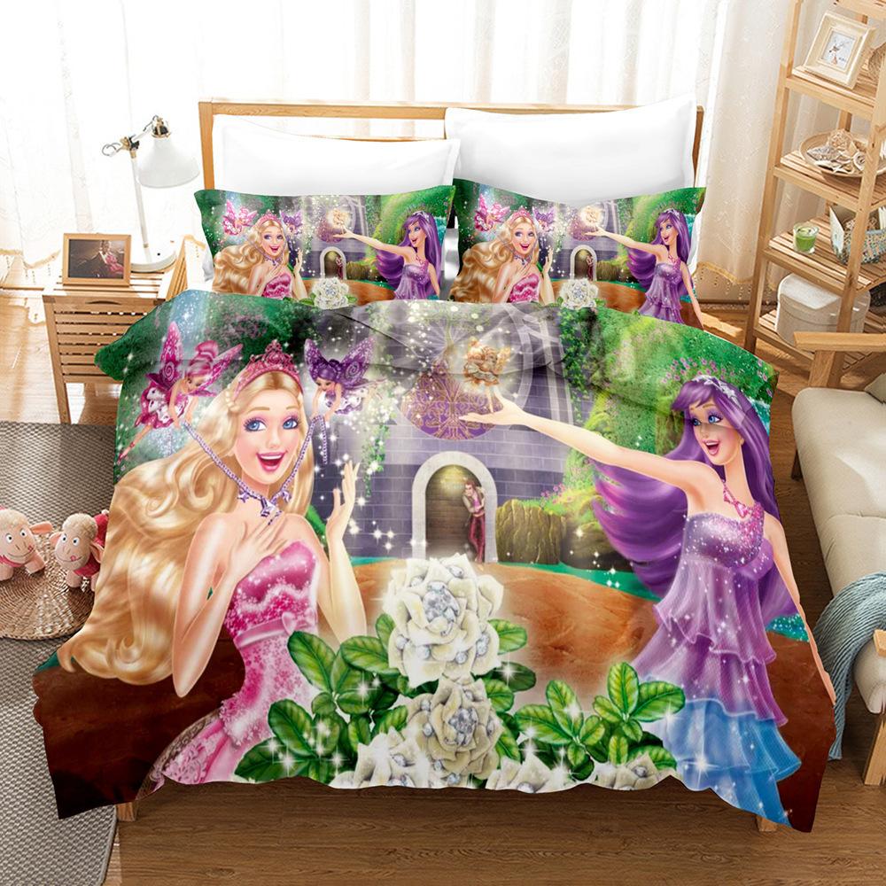 Barbie Barbie Digitální Tisk Sada Povlečení Třídílná Sada Čtyřdílná Sada, Sada