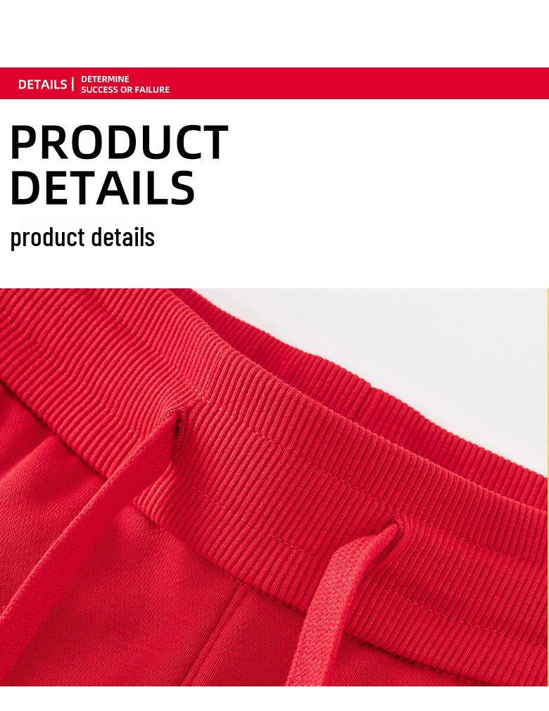 GAGN Women's Red Korean Style High Waist Long Pants - Plus Size Casual 2025