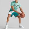 Puma Letter Print Crew Neck Short Sleeve T-Shirt Men Tops Mint-Green 538594-01