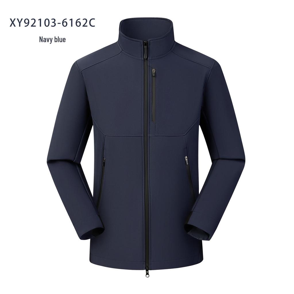 Unisex Windproof & Waterproof Softshell Jacket with Stand-up Collar - Custom Logo Embroidery Available