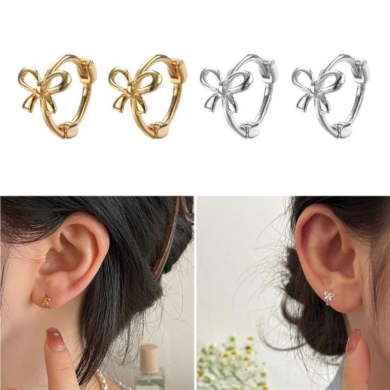Minimalistischer Ohrschmuck Schlichtes Schmetterlingsknoten-Accessoire Schleife Ohrclips Y2K-Stil Schleifenknoten Stecker Accessoires