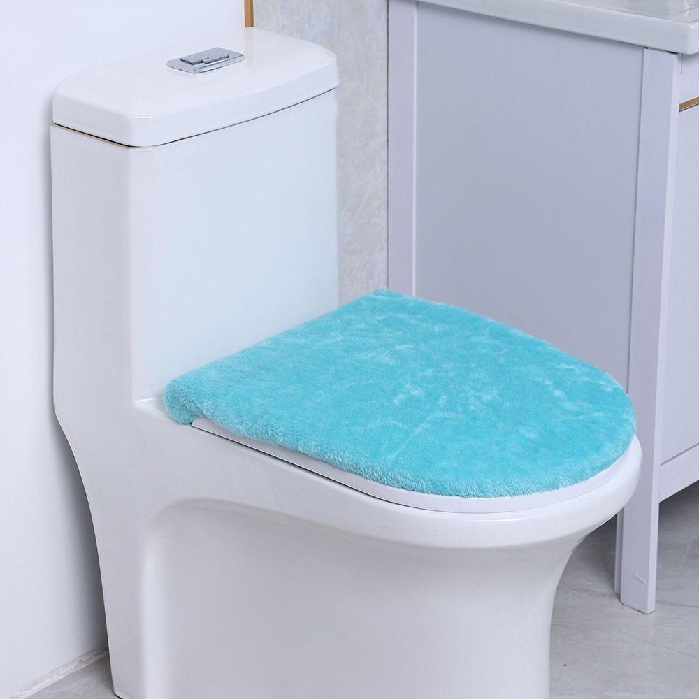 Washable Toilet Dust Cover Soft Toilet Lid Protective Sleeves Toilet Cushion Mat
