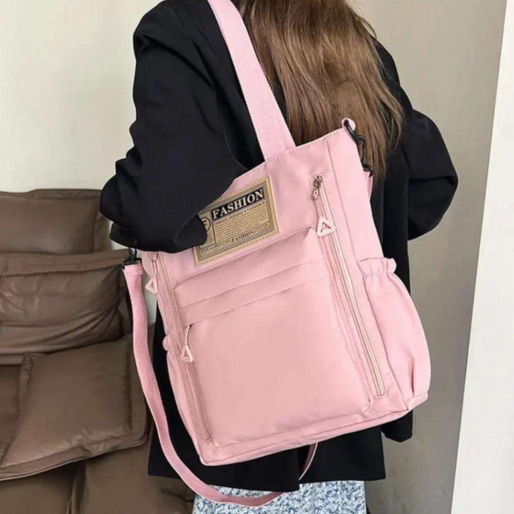 est Female Teens Students' Shoulder Bag Korean Style Contrast Color Handbag Stylish Nylon Korean Crossbody Shopping Bags