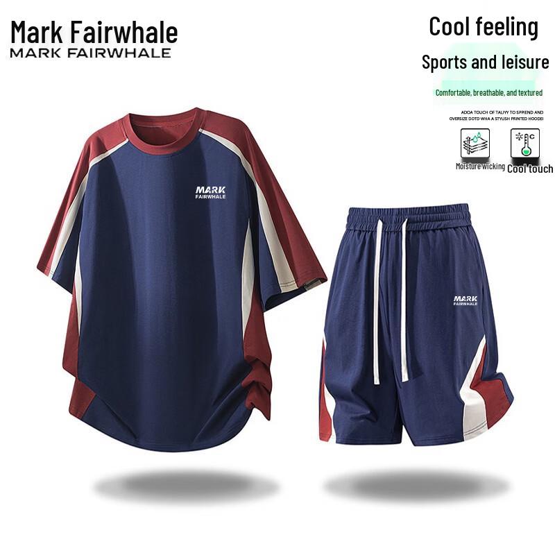Mark Fairwhale Men s Summer Ice-Feel Sportswear Set 5XL