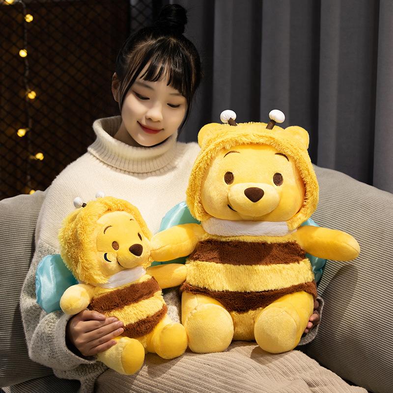 25-50cm Cute Winnie the Pooh Cosplay Bee Plush Toy Very Soft Stuffed Anime Doll Kawaii Cuddly Bear Plushies Birthday Gifts
