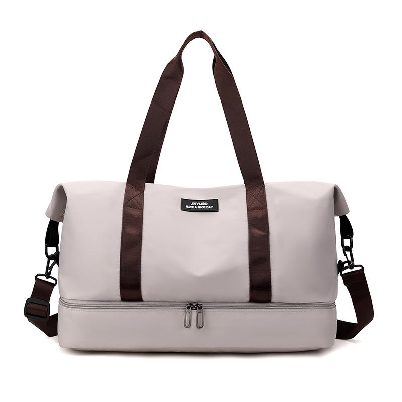 

Simple casual nylon sports fitness bag student large-capacity wet and dry separation swimming training bag moving storage bag One size світло-сірого кольору