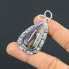 Jahrestagsgeschenk für sie Natürlicher Charoit Edelstein Anhänger 925 Sterling Silber