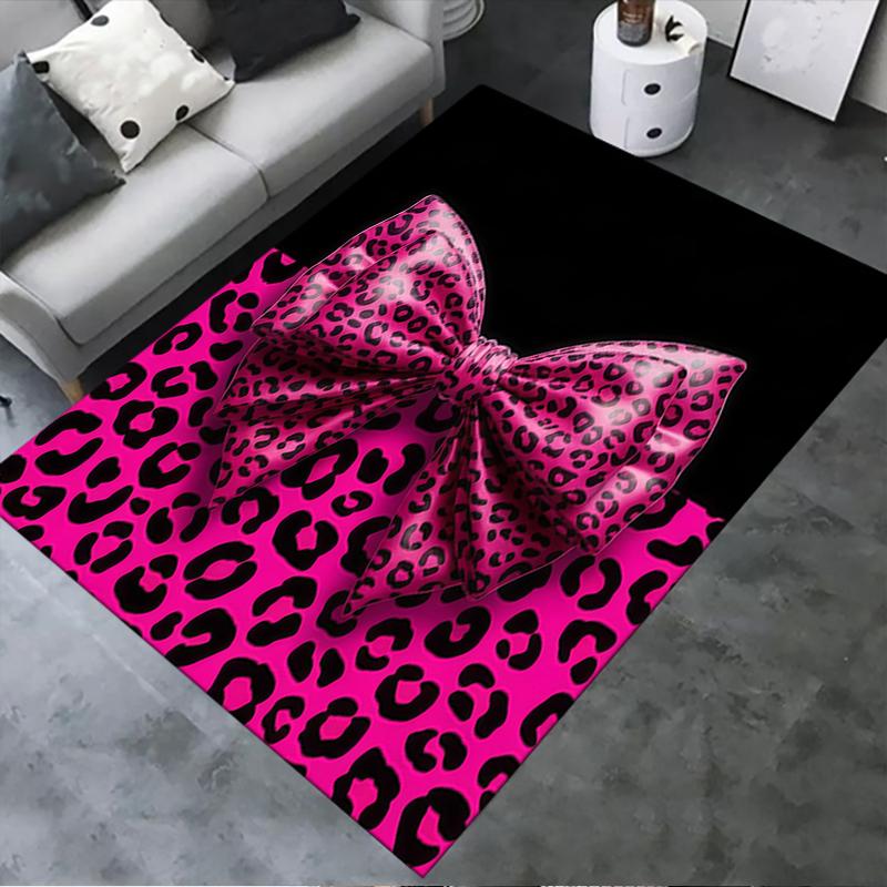 Nouveau Tapis Rose et Noir avec Nœud 2025 pour Salon Chambre Maison Décoration Canapé, Tapis de Sol Antidérapant pour Jouer les Enfants28