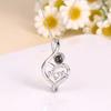 Diamond Set One Hundred Languages MOM Heart Projection Necklace Clavicle Chain